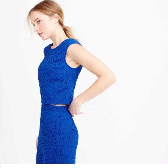 J.CREW COLLECTION Size 0 Guipure floral lace top BLACK E9787 NWT - Picture 5 of 5